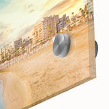 Large abstract wall art of a European Cyprus landscape in muted earth tones on acrylic glass, ideal for dining room art.