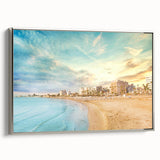 Landscape art painting of a European scenery in Cyprus on framed canvas.