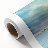 Art Deco style poster of a European Cyprus scene on rolled canvas, in muted earth tones, suitable for nursery wall art.