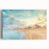 Black and white photograph of a European Cyprus landscape on stretched canvas, suitable as large kitchen wall art.