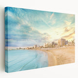 Large canvas print featuring a scenic Cyprus landscape in vibrant green and blue tones, suitable for kitchen wall art.