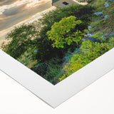 Art deco poster of a Czech Republic scenery in muted sepia tones on rolled canvas, suitable for dining room wall art.