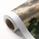 Art deco poster of Czech Republic scenery in soft pastel colors on rolled canvas, ideal for nursery wall art.