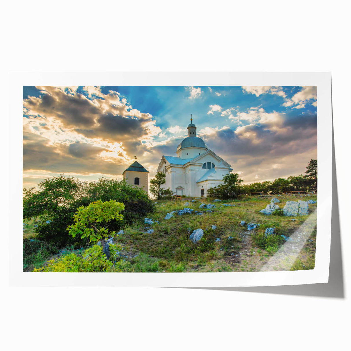 Rolled print of a Czech Republic scenery with muted earth tones, ideal for art wall dining room.