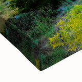 Large art of a black and white landscape painting of the Czech Republic on stretched canvas, suitable for bedroom wall decor.