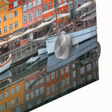 Large abstract wall art depicting a European scenery in Denmark with muted earth tones on acrylic glass.