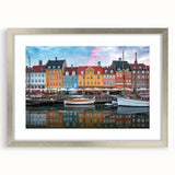 Extra large abstract art print of a European scenery in Denmark, featuring textured brushstrokes in muted earth tones.