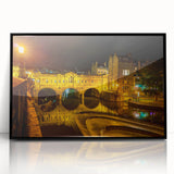 Large abstract wall art depicting a European scenery in muted colors on a framed acrylic, ideal for modern living room decor.