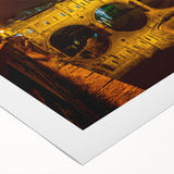 Art deco poster of Bath, England, featuring muted earth tones on rolled canvas.