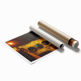 Extra large rolled print of Bath, England with floral elements in soft pastel shades, suitable for classy bathroom wall art.