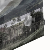 Large abstract wall art depicting the Cumbria landscape in muted earth tones on acrylic glass, ideal for dining room art.