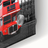 Large abstract depiction of London on acrylic glass in mid-century modernist style, ideal for dining room art.