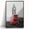 Large abstract wall art depicting the London skyline in muted gray and blue tones on a framed acrylic.