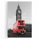 Black and white stretched canvas of London skyline, ideal for kitchen wall art or bedroom ambiance.