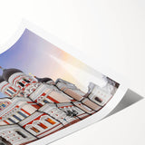 Extra large wall art featuring line art flowers in muted earth tones on a rolled print, ideal for large living room decor.