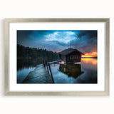 Extra large wall art featuring abstract scenery of Finland in textured silver frame, ideal for living room decor.