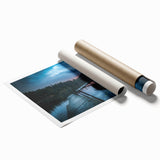 Extra large rolled canvas print depicting a serene Finnish landscape with soft pastel shades.