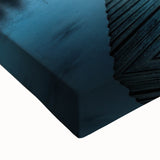 Black and white landscape art painting of a serene Finnish scenery on large stretched canvas, suitable for bedroom decor.