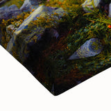 Black and white landscape art painting of the French Alps on stretched canvas, ideal for bedroom wall art.