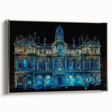 Landscape art painting of Lyon, France in colorful hues on a framed canvas.