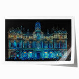 Extra large rolled print depicting a serene Lyon, France scenery in pastel hues, ideal for art wall dining room.