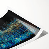 Extra large wall art featuring line art flowers in Lyon, France, with muted earth tones on rolled canvas.