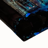 Large art of Lyon landscape in black and white on stretched canvas, suitable for bedroom wall placement.