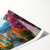 Extra large wall art featuring line art flowers in muted tones on a rolled print, ideal for large living room decor.