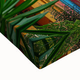 Large art of a black and white landscape painting of Nice, France on stretched canvas, ideal for bedroom wall decor.