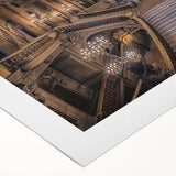 Art deco poster of Paris scenery on rolled canvas with muted gray and black tones, ideal for dining room wall art.