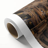 Art deco poster of Paris scenery on rolled canvas with pastel shades, ideal for nursery wall art or dining room.