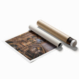 Extra large rolled print of Paris scenery with vibrant floral foreground, ideal for classy bathroom wall art.