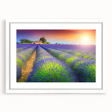 Textured art depicting an abstract Provence scenery in muted earth tones on a framed white mat, ideal for bedroom wall decor.