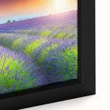Textured black wall art featuring a colorful Provence scenery on a large framed canvas, ideal for living room decor.