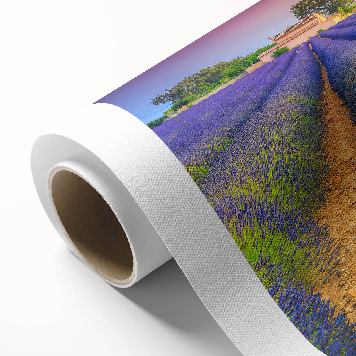 Art Deco poster depicting the Provence scenery in pastel shades on rolled canvas, ideal for nursery wall art.