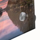 Large abstract wall art of a southern France landscape in muted earth tones on acrylic glass, ideal for dining room ambiance.