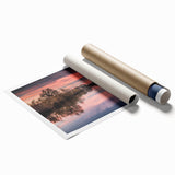 Extra large rolled print depicting a serene French southern landscape with lush florals in pastel shades.