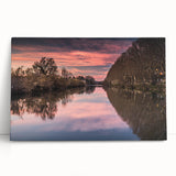 Large black and white photo of a scenic French village on stretched canvas, suitable for kitchen wall art.