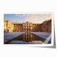 Extra large rolled print of Versailles gardens with detailed floral designs in soft green and pink.