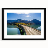 Extra large framed print of abstract Bavarian scenery with vibrant, colorful textures, ideal for living room decor.