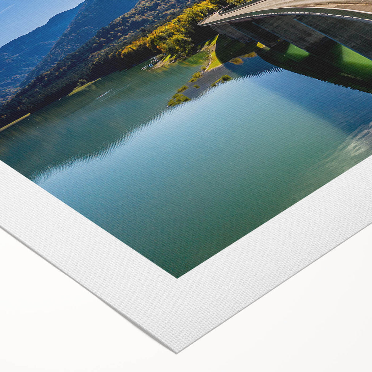 Art deco poster of a Bavarian landscape on rolled canvas, featuring muted earth tones, ideal for dining room decor.