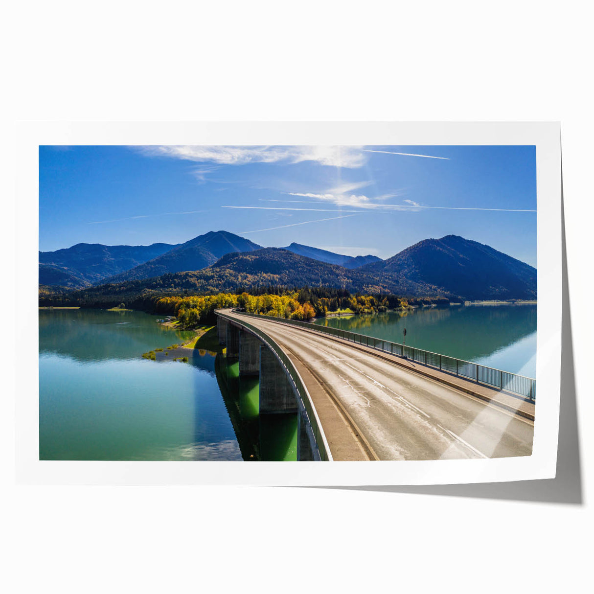 Rolled print of Bavarian landscape with floral motifs in soft pastels, ideal for art wall dining room.