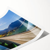 Extra large wall art featuring a line art depiction of flowers, in muted pastel tones on a rolled print.