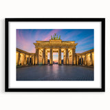 Extra large, textured abstract art print of a colorful Berlin cityscape on a framed canvas, suitable for living room decor.