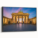 Black and white framed canvas featuring a vintage landscape painting of Berlin, ideal for bedroom wall decor.