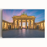 Black and white large art print of Berlin skyline on stretched canvas, suitable as kitchen wall art or for bedroom ambiance.