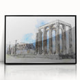 Framed acrylic print of a large abstract depiction of Athens with muted earth tones, ideal for modern art wall decor.