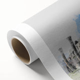 Art Deco poster of Athens scenery on rolled canvas, in muted earth tones, ideal for nursery wall art or dining room.