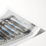 Extra large wall art featuring line art flowers in monochrome, printed on rolled canvas.