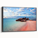 Black and white framed canvas of a vintage Crete landscape, ideal for bedroom wall decor.